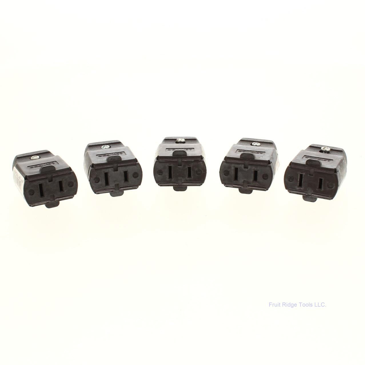5 Leviton Brown 1-15 Straight Blade Connector Plugs Nema 1-15R 15A 125V 102-P