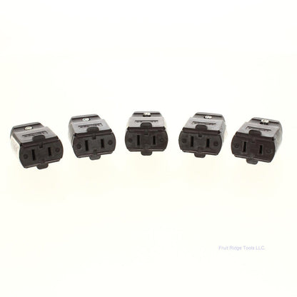 5 Leviton Brown 1-15 Straight Blade Connector Plugs Nema 1-15R 15A 125V 102-P