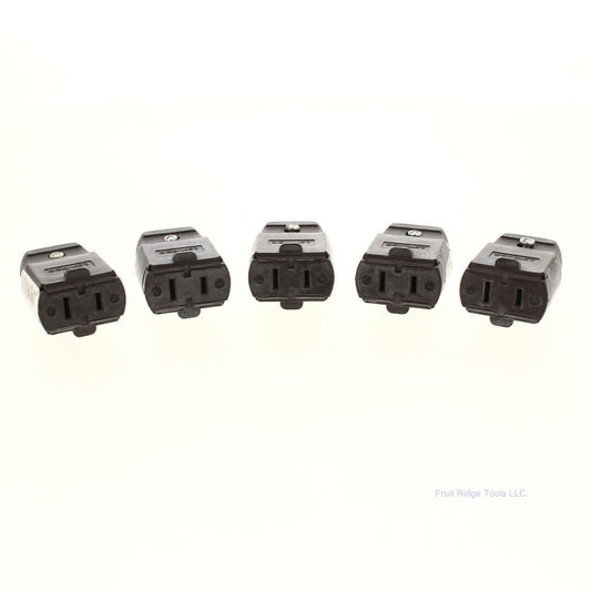 5 Leviton Brown 1-15 Straight Blade Connector Plugs Nema 1-15R 15A 125V 102-P
