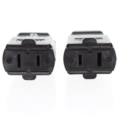 Leviton 102-P Brown Straight Blade Connector Plugs NEMA 1-15R Bulk 15A 2-Pack