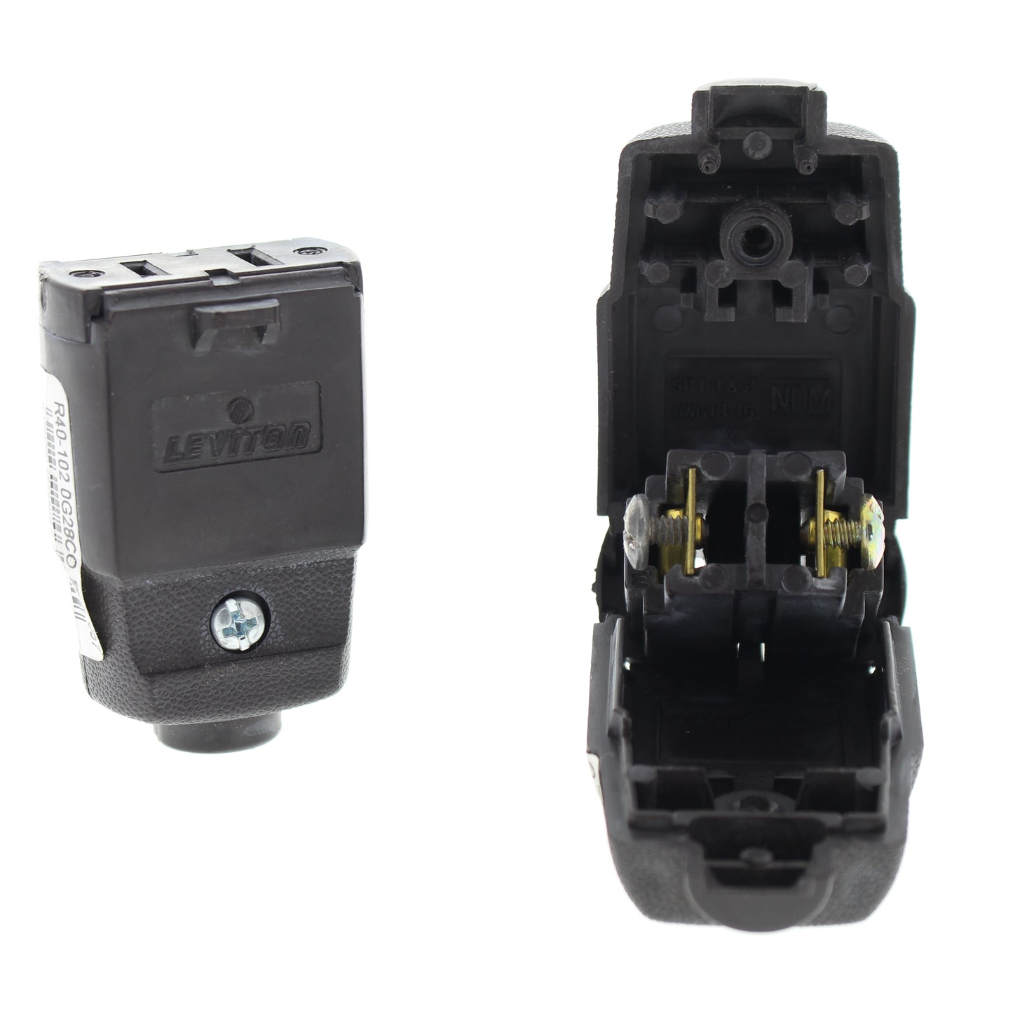 Leviton 102-P Brown Straight Blade Connector Plugs NEMA 1-15R Bulk 15A 2-Pack