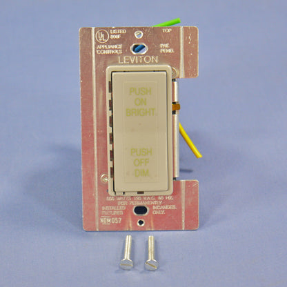 Leviton Gray Multi-Way On/Off Dimmer Switch MicroDim 600W Incandescent 10601-GY