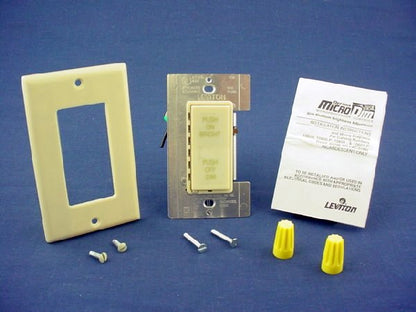 Leviton 10601-I Ivory Multi-Way On/Off Dimmer Switch MicroDim 600W Incandescent