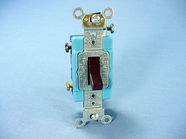 Leviton 1103-2 Brown Industrial Grade 3-Way Toggle Light Switch 15A 120/277V