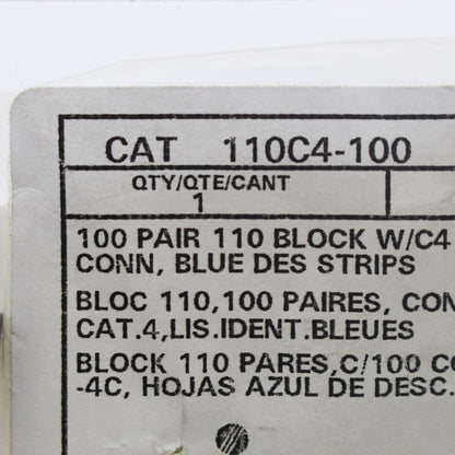 Leviton 110C4-100 100 Pair Phone Wiring Base 110-Type Mount Patch Block w/ Legs