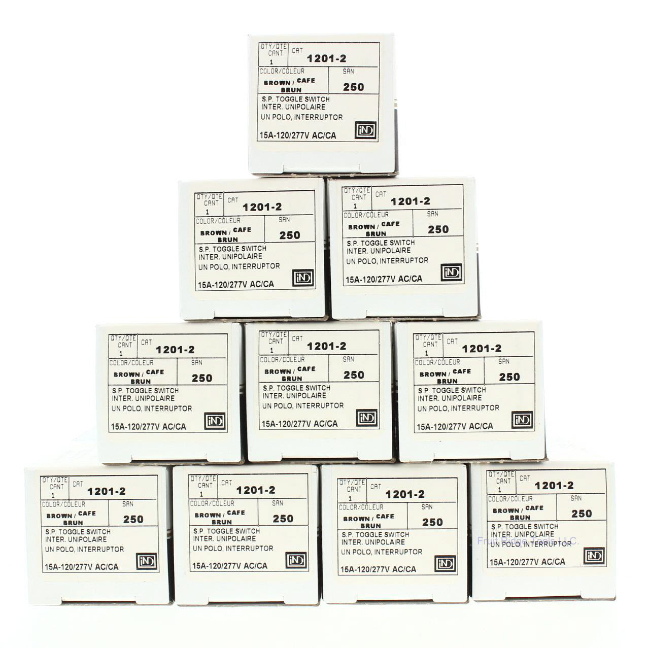 Leviton 1201-2 Brown Single Pole Toggle Light Switches 15A Industrial Grade 10pc