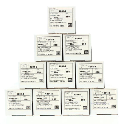 Leviton 1201-2 Brown Single Pole Toggle Light Switches 15A Industrial Grade 10pc