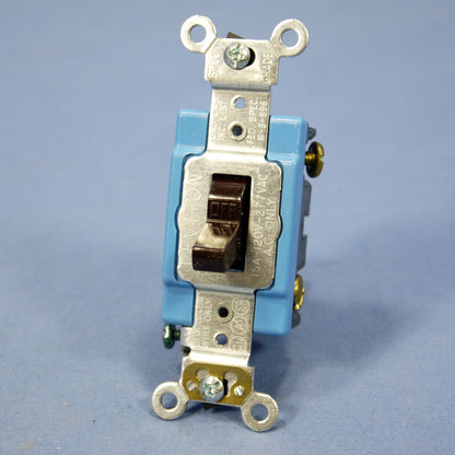 Leviton Brown Industrial Grade Single Pole Toggle Wall Light Switch 15A 1201-2