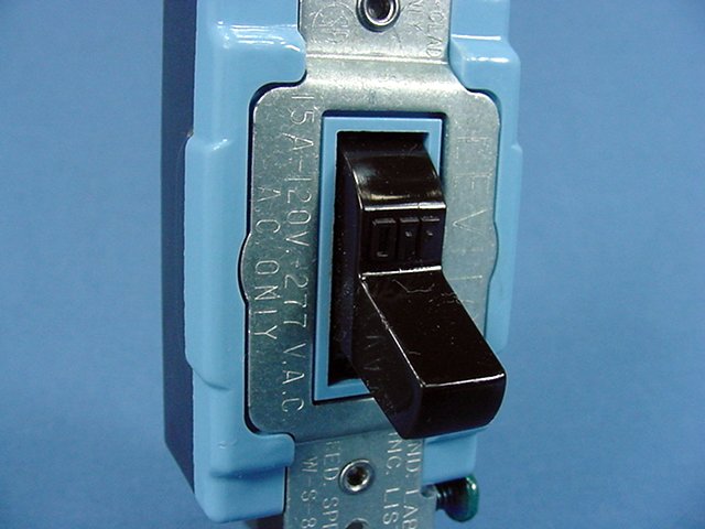 Leviton 1201-2 Brown Industrial Single Pole Toggle Wall Light Switch 15A Bulk
