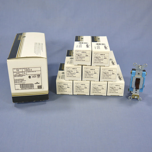 Leviton 1203-2 Brown Industrial Grade 3-Way Toggle Wall Light Switches 15A 10pcs