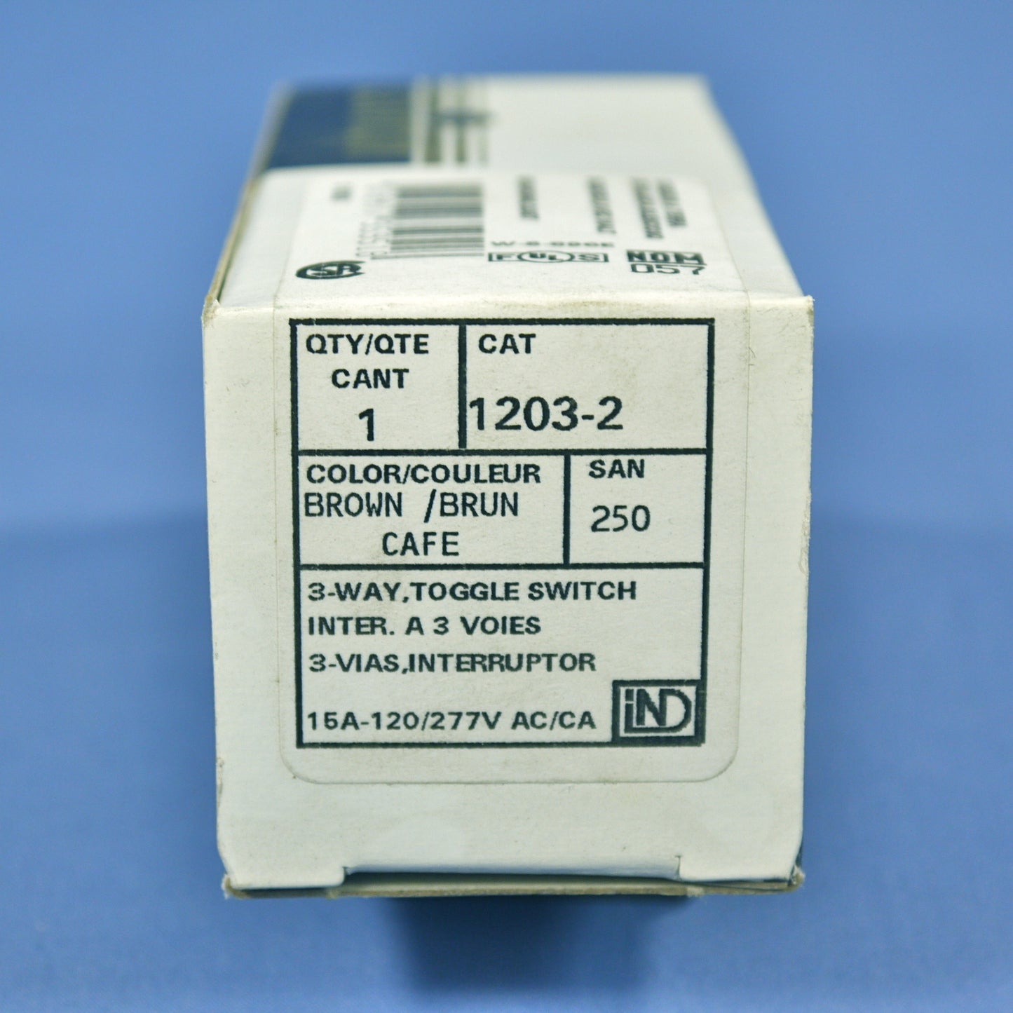 Leviton 1203-2 Brown Industrial Toggle Wall Light Switch 3-Way 15A Boxed