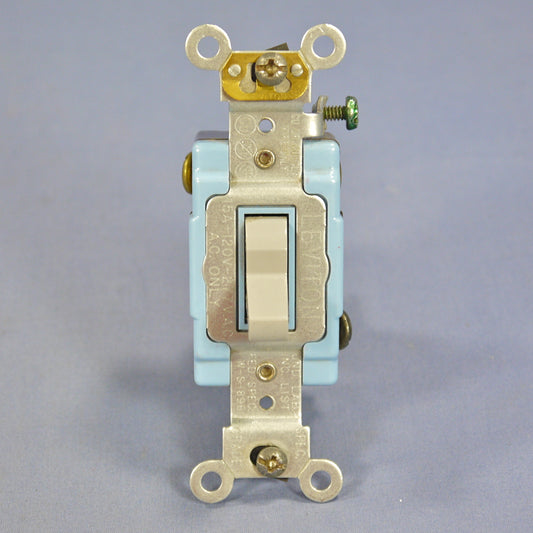 Leviton 1203-2GY Gray Industrial Grade 3-Way Toggle Wall Light Switch 15A Bulk