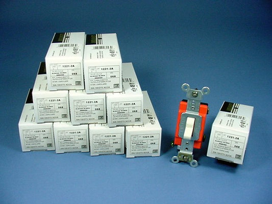Leviton 1221-2A Almond Industrial Toggle Wall Light Switch Single Pole 20A 10pcs