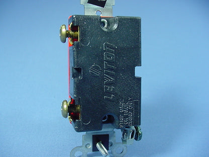 Leviton 1221-2A Almond Industrial Grade Single Pole Toggle Wall Light Switch 20A