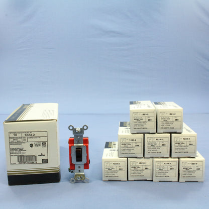 Leviton 1223-2 Brown Industrial 3-Way Toggle Wall Light Switch 20A 120/277V 10pc