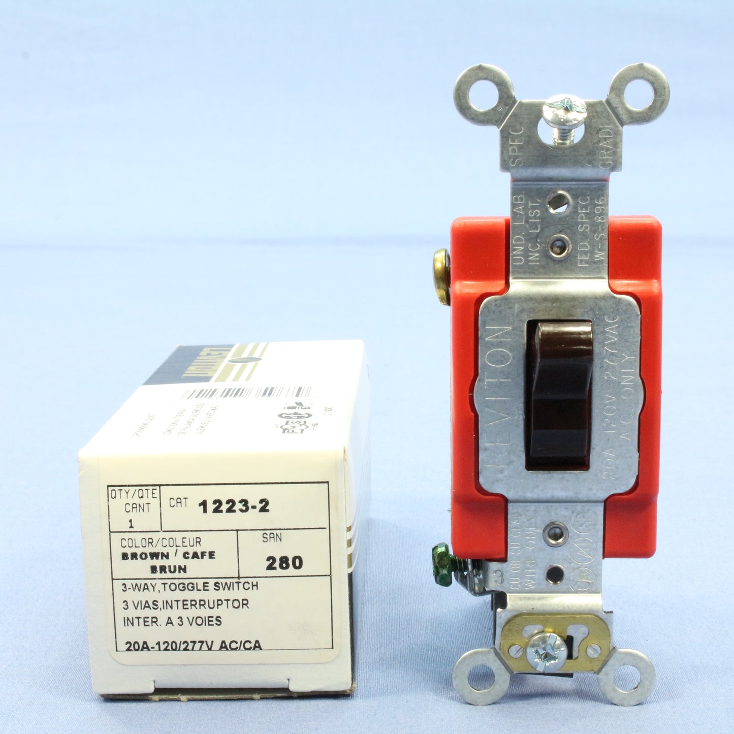 Leviton 1223-2 Brown Industrial 3-Way Toggle Wall Light Switch 20A 120/277V 10pc