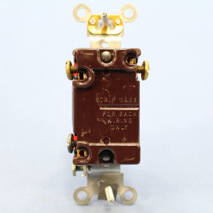 Leviton 1223-2 Brown 3-Way Toggle Light Switch 20A Industrial Grade Boxed