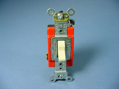 Leviton 1223-2I Ivory Industrial Grade 3-Way Toggle Wall Light Switch 20A Bulk