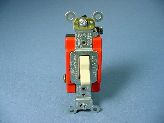 Leviton 1223-2I Ivory Industrial Grade 3-Way Toggle Wall Light Switch 20A Bulk