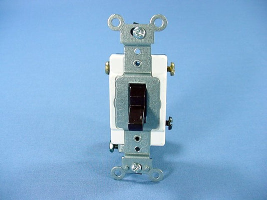 Leviton 1223-S Brown Industrial Grade 3-Way Toggle Wall Light Switch 20A Bulk