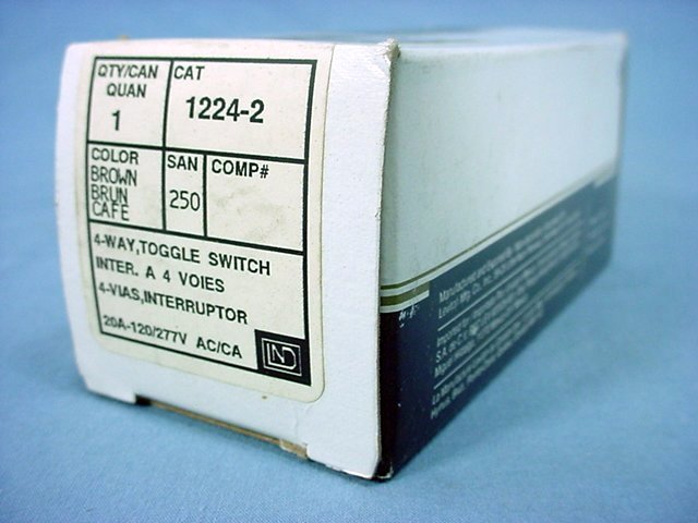 Leviton 1224-2 Brown Industrial 4-WAY Toggle Wall Light Switch 20A