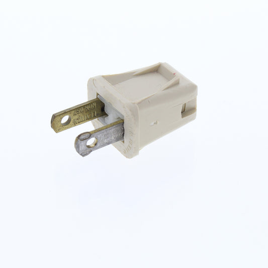 Leviton 123-I Ivory 10A Residential Straight Blade 1-15 Connector Polarized Plug