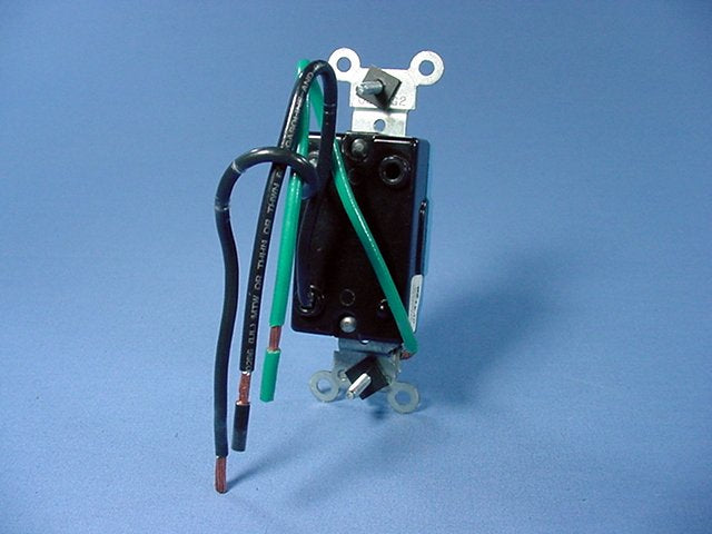 Leviton 1241-I Ivory Industrial Single Pole Pigtail Toggle Light Switch 15A Bulk