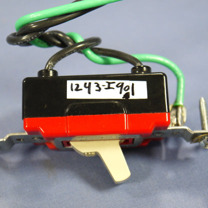 Leviton 1243-I-901 Ivory Industrial Pigtail Toggle Light Switch Grounded Bulk