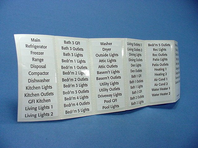 Leviton 12512-LAB 68 Adhesive Circuit Breaker Labels For Electric Wiring Panel