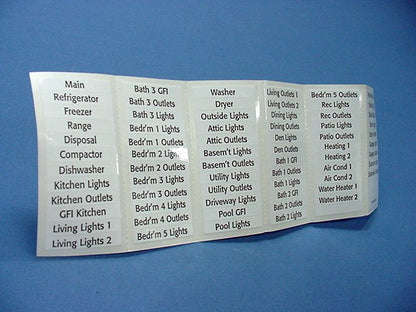 Leviton 12512-LAB 68 Adhesive Circuit Breaker Labels For Electric Wiring Panel