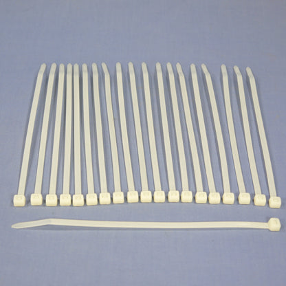 20 Leviton White Organizing Fastening Plastic 8" Cable Zip Wire Ties Nylon 12540