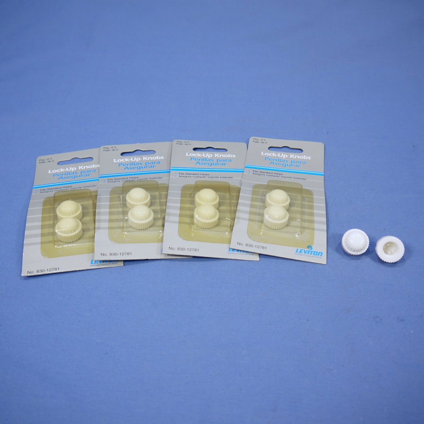 10 Leviton White Lock-Up Knobs for Securing Table Top Lamp Shade to Harp 12781