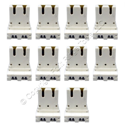 10 Leviton Fluorescent Lampholders T-8 T-12 Medium Bi-Pin Light Socket 13150-D5