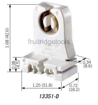 Leviton Fluorescent Lamp Holder Light Socket G13 Base T8 T12 Medium Bulk 13351-D