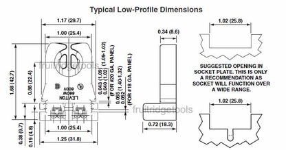 Leviton 13351 Fluorescent Lamp Holder T-8 T-12 Light Socket G13 Base 660W 600V
