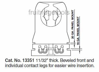 Leviton Fluorescent Lamp Holder Light Socket G13 Base T8 T12 Medium Bulk 13351-D