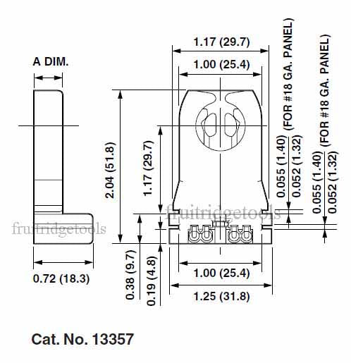 Leviton 13357 White Fluorescent Lampholder G13 T8 T12 Medium Bi-Pin Tall Profile