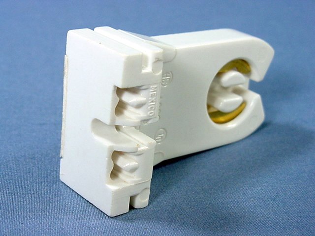 Leviton 13357 White Fluorescent Lampholder G13 T8 T12 Medium Bi-Pin Tall Profile