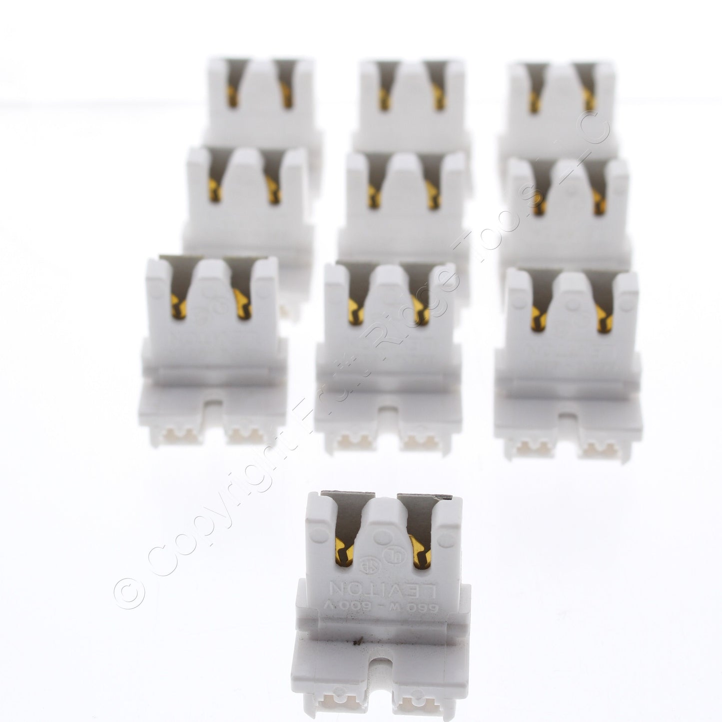 Leviton 13451-020 Panel Mount Fluorescent Light Sockets G13 T8 Bi-Pin 10-pack