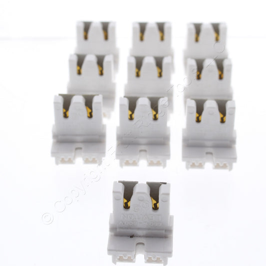 Leviton 13451-020 Panel Mount Fluorescent Light Sockets G13 T8 Bi-Pin 10-pack