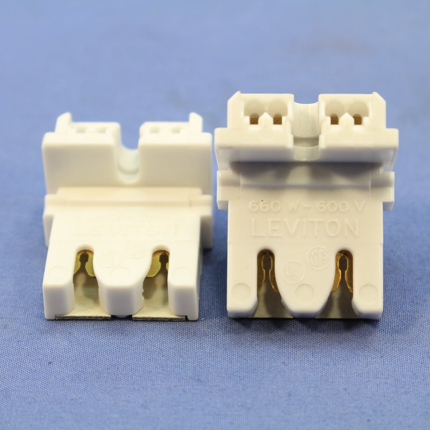 Leviton 13451 Panel Mount Fluorescent Lampholder Light Socket G13 T8 Bi-Pin 2pcs
