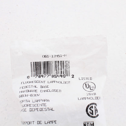 Leviton 13451-N Fluorescent Holder T-8 Medium Light Socket Low Profile G13
