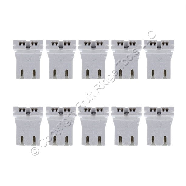 Leviton 13153-UN Low-Profile T8 T12 Medium Bi-Pin Fluorescent Lampholders 10pcs