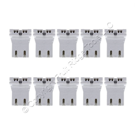 Leviton 13153-UN Low-Profile T8 T12 Medium Bi-Pin Fluorescent Lampholders 10pcs