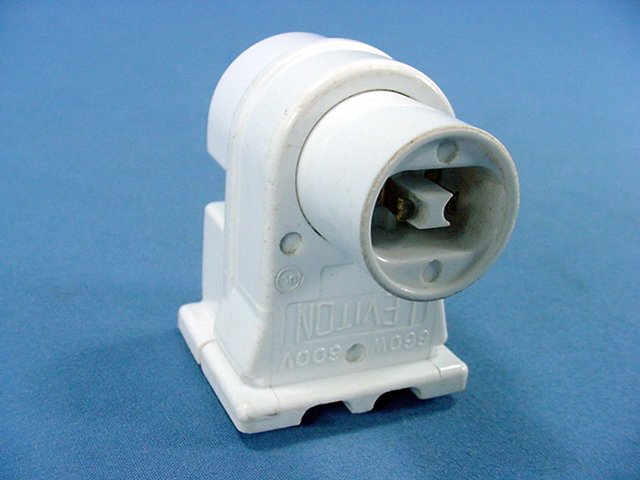 200 Leviton White HO T8 T12 Fluorescent Lampholder light Sockets Plunger 13550-W