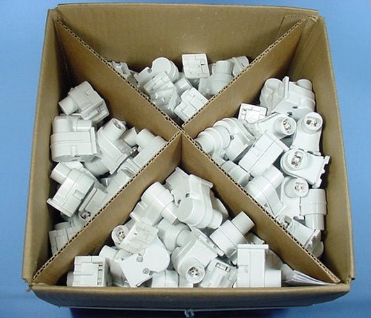 200 Leviton White HO T8 T12 Fluorescent Lampholder light Sockets Plunger 13550-W