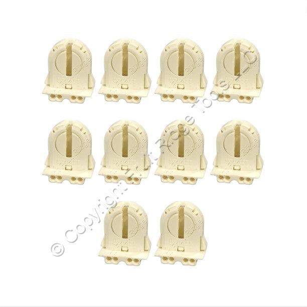 10 Leviton Fluorescent Lamp Holders Light Socket T-8 T8 Low Profile Bi-Pin 13652