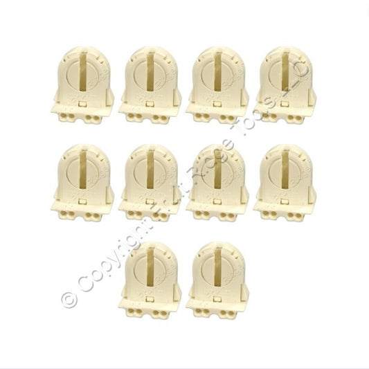 10 Leviton Fluorescent Lamp Holders Light Socket T-8 T8 Low Profile Bi-Pin 13652
