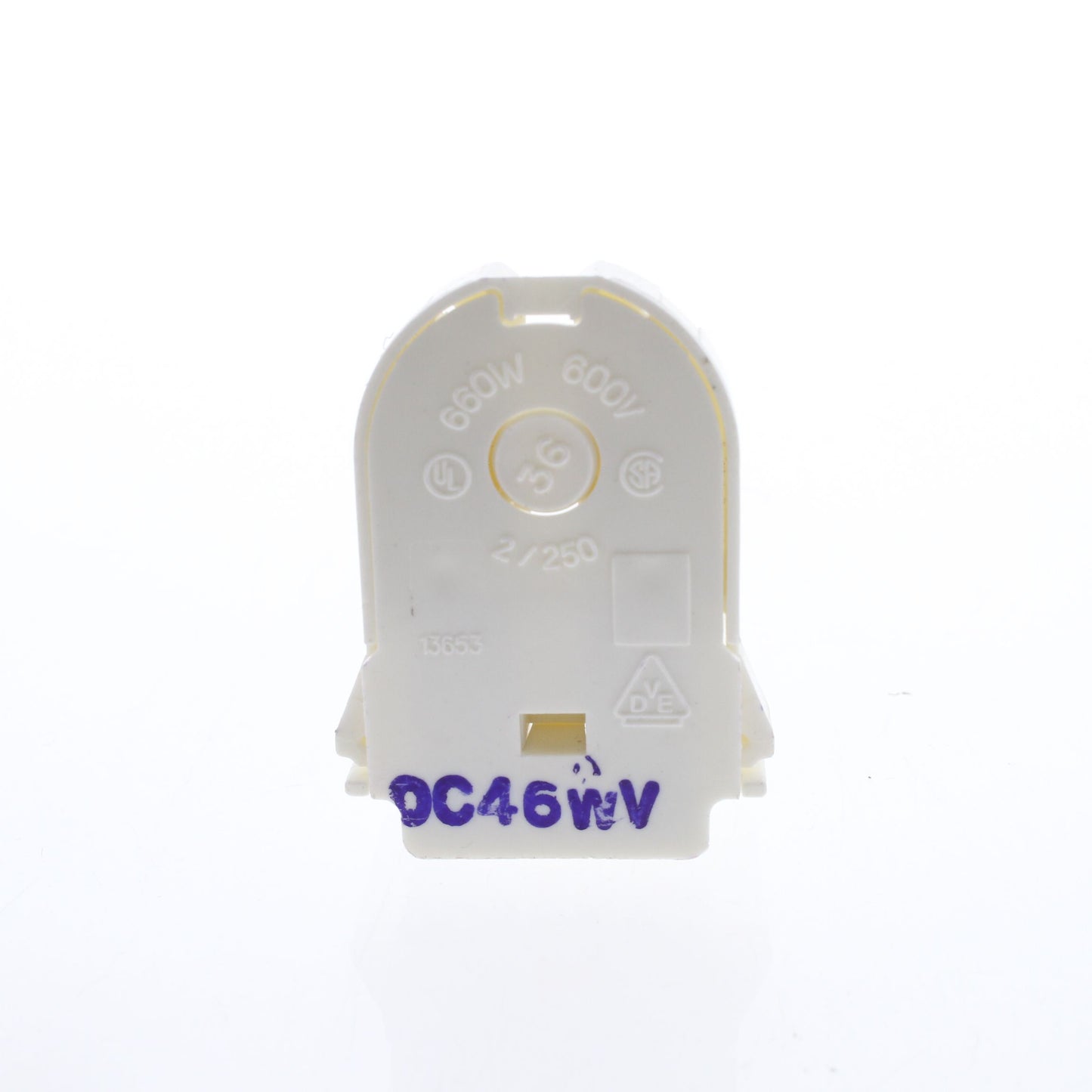 Leviton 13653-WWP Fluorescent Lamp Holder Light Socket Bi-Pin Wide Fin T8 T12