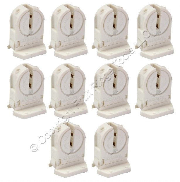 Leviton 13654-SNP Mini Bi-Pin HO T5 Fluorescent Light Socket Lampholders 10-Pack